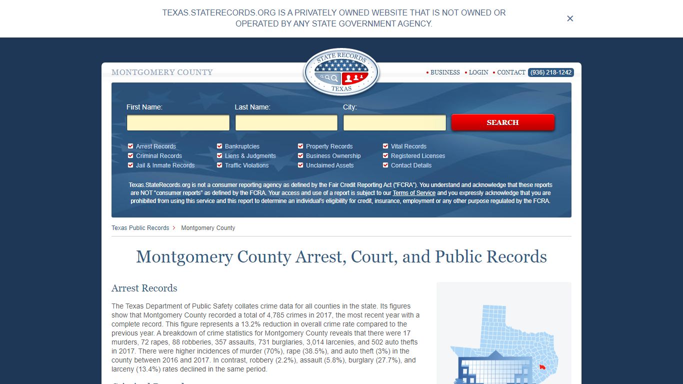 Montgomery County Arrest, Court, and Public Records